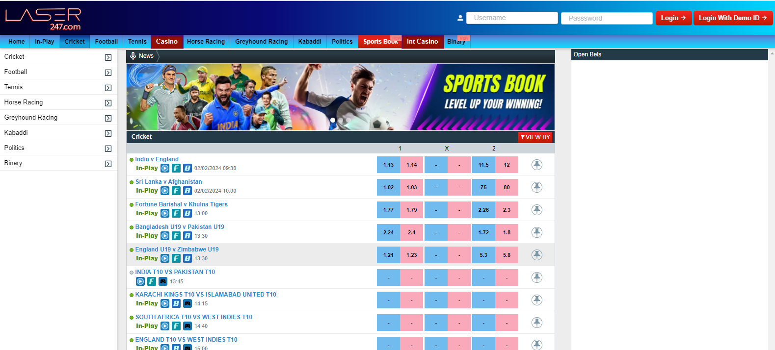 Bet on Cricket via laser247, laser247 cricket id, laser247 cricket login, laser247 cricket register